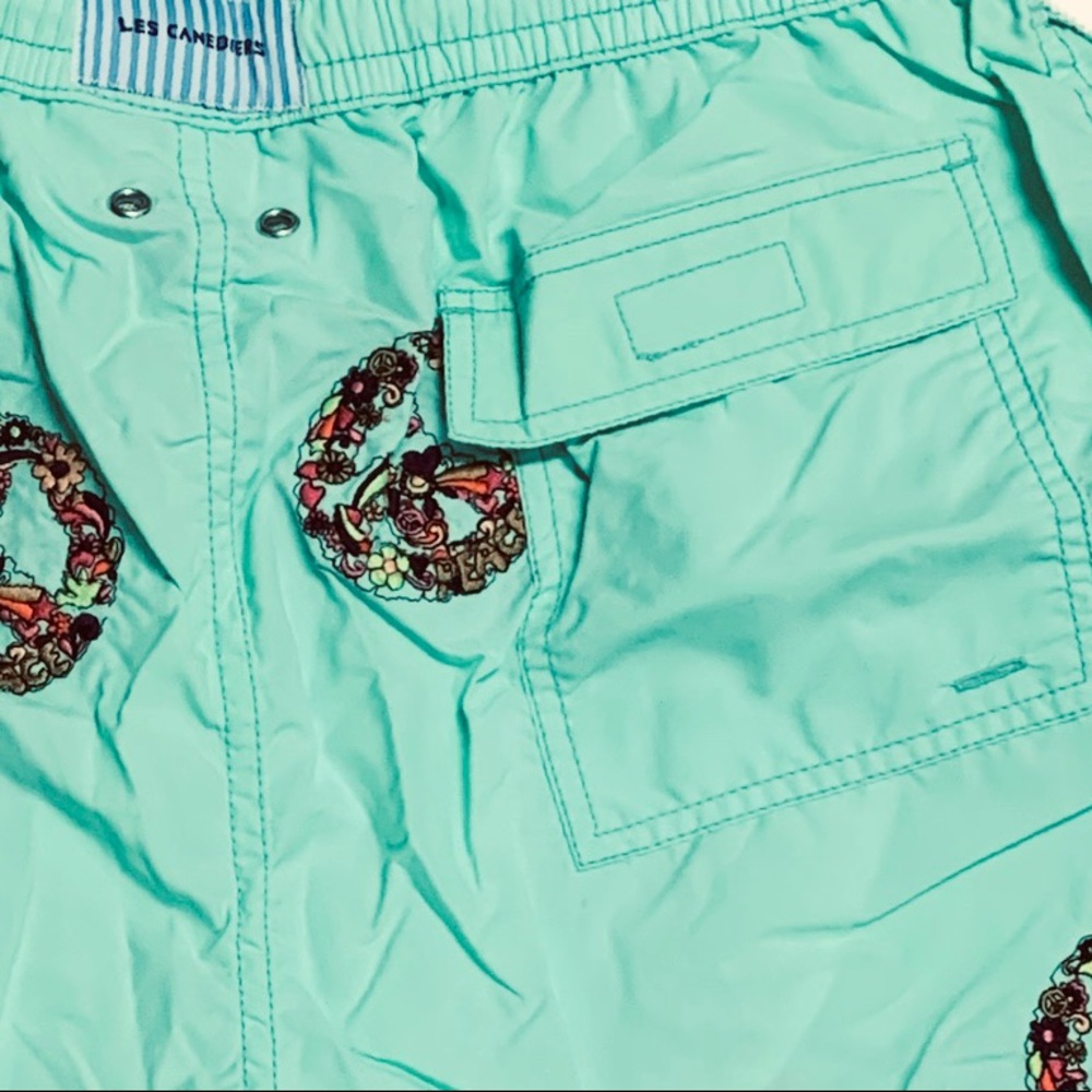 NWT🌴Les Canebiers Mens Peace Swim Shorts - Picture 4 of 6
